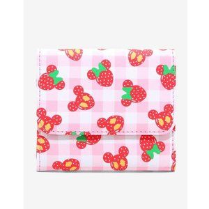 LOUNGEFLY Disney Strawberry Snap Wallet NEW